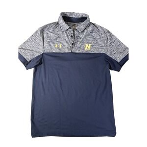 NWOT Men's Under Armour  Navy Midshipman Playoff Chest Stripe Performance Polo